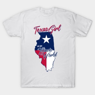 Texas Girl in an Illinois World T-Shirt